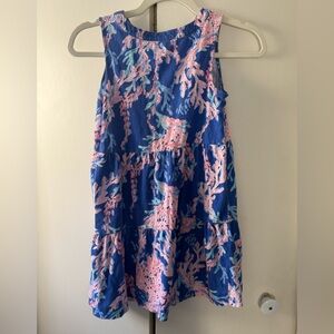 Lilly Pulitzer Blue and Coral Girls Size 8-10 Dress